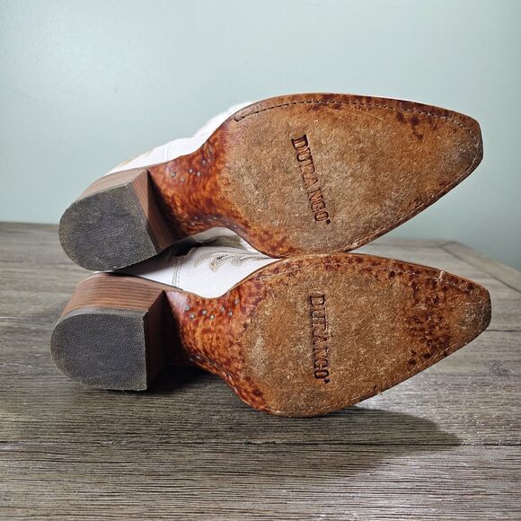 Durango Womens Crush Embroidered Leather Western Boots White Brown Size 9M - Picture 8 of 16